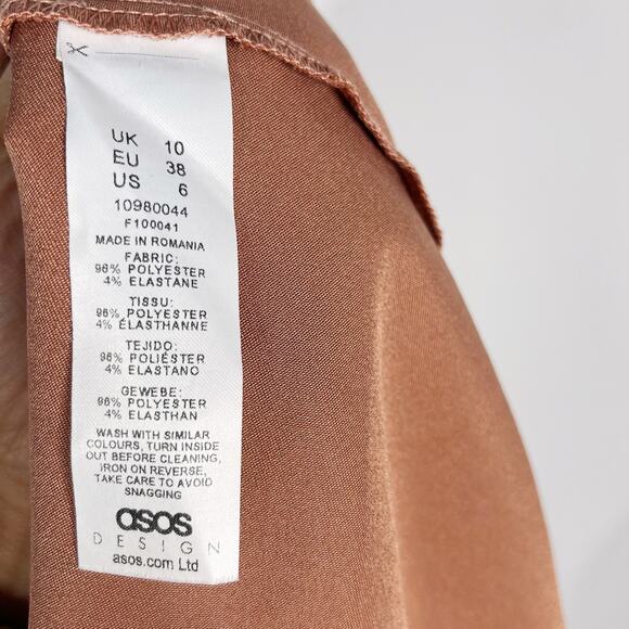 New ASOS Design Maternity US 6 Bronze Cinch Waist Pleated Maxi Dress Cocktail - Picture 10 of 12